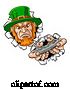 Vector Illustration of Leprechaun Gamer Mascot and Video Games Controller by AtStockIllustration