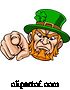 Vector Illustration of Leprechaun Pointing Finger at You Mascot by AtStockIllustration