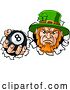 Vector Illustration of Leprechaun Pool 8 Ball Billiards Mascot by AtStockIllustration