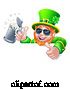 Vector Illustration of Leprechaun St Patricks Day Drink Shades Sign by AtStockIllustration