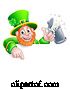 Vector Illustration of Leprechaun St Patricks Day Pointing Drink by AtStockIllustration