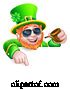 Vector Illustration of Leprechaun St Patricks Day Sunglasses Sign by AtStockIllustration