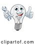 Vector Illustration of Light Bulb Character Lightbulb Mascot by AtStockIllustration