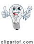 Vector Illustration of Light Bulb Character Lightbulb Mascot by AtStockIllustration