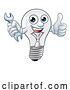 Vector Illustration of Light Bulb Character Lightbulb Mascot by AtStockIllustration