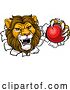 Vector Illustration of Lion Cricket Ball Animal Sports Team Mascot by AtStockIllustration