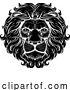 Vector Illustration of Lion Leo Fierce Lions Head Woodcut Animal Icon by AtStockIllustration