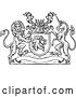 Vector Illustration of Lion Unicorn Crest Heraldic Shield Coat of Arms by AtStockIllustration