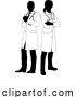 Vector Illustration of Male and Female Doctors Guy and Lady Silhouette by AtStockIllustration