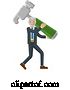 Vector Illustration of Mature Businessman Holding Hammer Mascot Concept by AtStockIllustration