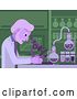 Vector Illustration of Mature Scientist Working in Laboratory by AtStockIllustration