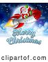 Vector Illustration of Merry Christmas Santa Claus Rocket by AtStockIllustration