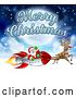 Vector Illustration of Merry Christmas Santa Claus Rocket Sleigh by AtStockIllustration