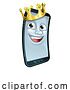 Vector Illustration of Mobile Phone King Crown Mascot by AtStockIllustration
