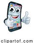 Vector Illustration of Mobile Phone Thumbs up Mascot by AtStockIllustration