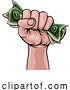 Vector Illustration of Money Cash Fist Hand Comic Pop Art by AtStockIllustration