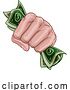 Vector Illustration of Money Cash Fist Hand Comic Pop Art by AtStockIllustration