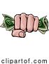 Vector Illustration of Money Cash Fist Hand Comic Pop Art by AtStockIllustration