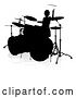 Vector Illustration of Musician Drummer Silhouette by AtStockIllustration