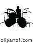 Vector Illustration of Musician Drummer Silhouette by AtStockIllustration