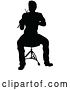 Vector Illustration of Musician Drummer Silhouette by AtStockIllustration