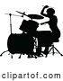 Vector Illustration of Musician Drummer Silhouette by AtStockIllustration