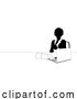 Vector Illustration of News Anchor Businesswoman at Desk Silhouette by AtStockIllustration