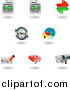 Vector Illustration of Nine Shiny Internet Browser Icons by AtStockIllustration