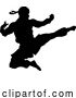 Vector Illustration of Ninja Flying Kick Guy Silhouette by AtStockIllustration