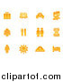 Vector Illustration of Orange Travel Icons by AtStockIllustration