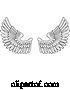 Vector Illustration of Pair of Angel or Eagle Bird Wings by AtStockIllustration