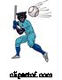 Vector Illustration of Panther Baseball Player Mascot Swinging Bat by AtStockIllustration
