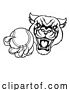 Vector Illustration of Panther Cougar Jaguar Cat Tennis Ball Sport Mascot by AtStockIllustration
