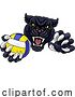 Vector Illustration of Panther Jaguar Leopard Volleyball Ball Claw Mascot by AtStockIllustration