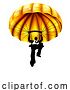 Vector Illustration of Parachute Business Man Guy Silhouette Sky Diving by AtStockIllustration