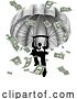 Vector Illustration of Parachuting Cash Silhouette Businessman by AtStockIllustration