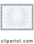 Vector Illustration of Pastel Blue Certificate Design with a Laurel Wreath by AtStockIllustration