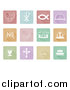 Vector Illustration of Pastel Square Christian Icons and Symbols by AtStockIllustration