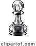 Vector Illustration of Pawn Chess Piece Vintage Woodcut Style Concept by AtStockIllustration