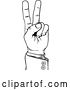 Vector Illustration of Peace Victory Hand Business Suit Two Finger Sign by AtStockIllustration