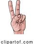 Vector Illustration of Peace Victory V Sign Hand Comic Pop Art by AtStockIllustration