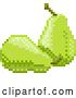 Vector Illustration of Pear Pixel Art 8 Bit Video Game Fruit Icon by AtStockIllustration