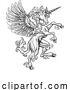 Vector Illustration of Pegasus Unicorn Rearing Rampant Crest Wings Horse by AtStockIllustration