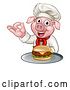 Vector Illustration of Pig Chef Holding Burger by AtStockIllustration