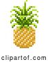 Vector Illustration of Pineapple Pixel Art 8 Bit Video Game Fruit Icon by AtStockIllustration