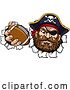 Vector Illustration of Pirate American Football Sports Mascot by AtStockIllustration
