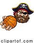 Vector Illustration of Pirate Basketball Ball Sports Mascot by AtStockIllustration