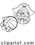 Vector Illustration of Pirate Basketball Ball Sports Mascot by AtStockIllustration