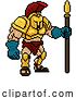 Vector Illustration of Pixel Trojan Spartan Game 8 Bit Gladiator Warrior by AtStockIllustration