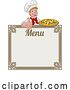 Vector Illustration of Pizza Chef Cook Guy Menu Sign Background by AtStockIllustration